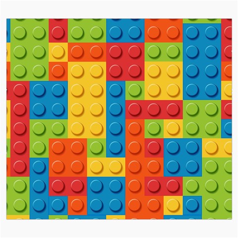 Lego Bricks, Colorful Dots Background Roll Up Canvas Pencil Holder (S) from ArtsNow.com Front