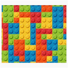 Lego Bricks, Colorful Dots Background Roll Up Canvas Pencil Holder (S) from ArtsNow.com Front