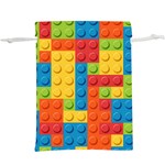 Lego Bricks, Colorful Dots Background Lightweight Drawstring Pouch (XL)