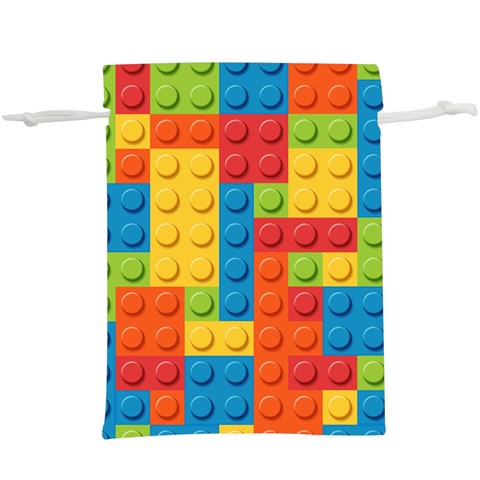 Lego Bricks, Colorful Dots Background Lightweight Drawstring Pouch (XL) from ArtsNow.com Back