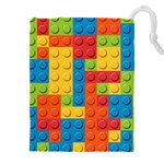 Lego Bricks, Colorful Dots Background Drawstring Pouch (4XL)