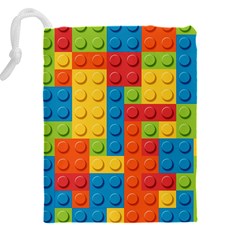 Lego Bricks, Colorful Dots Background Drawstring Pouch (4XL) from ArtsNow.com Back