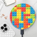 Lego Bricks, Colorful Dots Background Wireless Fast Charger(White)