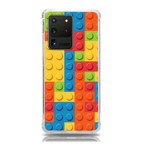 Lego Bricks, Colorful Dots Background Samsung Galaxy S20 Ultra 6.9 Inch TPU UV Case from ArtsNow.com Front