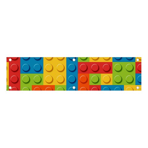 Lego Bricks, Colorful Dots Background Banner and Sign 4  x 1  from ArtsNow.com Front