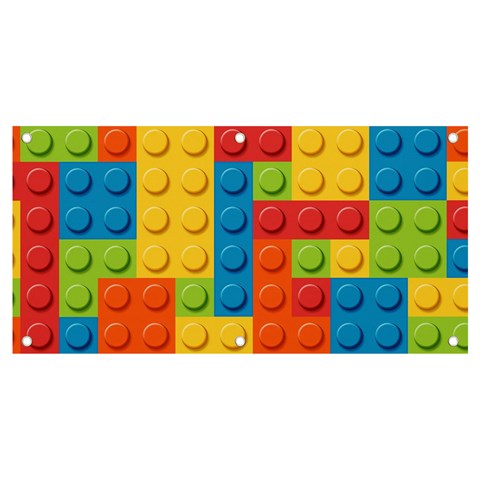 Lego Bricks, Colorful Dots Background Banner and Sign 4  x 2  from ArtsNow.com Front