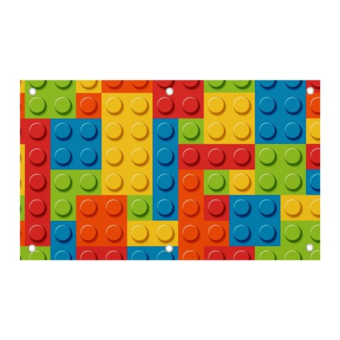 Lego Bricks, Colorful Dots Background Banner and Sign 5  x 3  from ArtsNow.com Front