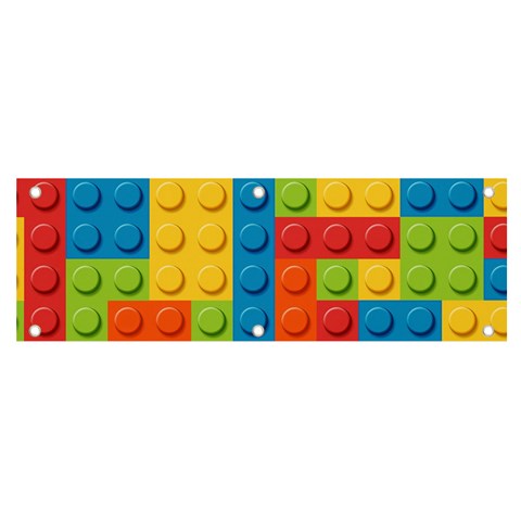 Lego Bricks, Colorful Dots Background Banner and Sign 6  x 2  from ArtsNow.com Front