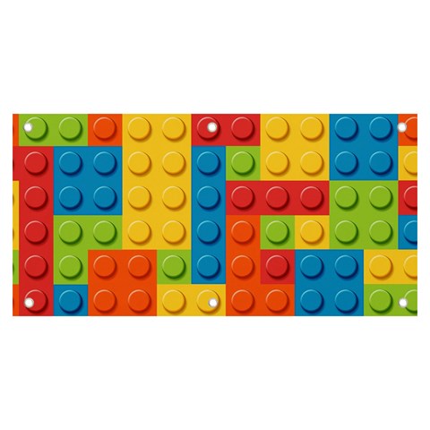 Lego Bricks, Colorful Dots Background Banner and Sign 6  x 3  from ArtsNow.com Front