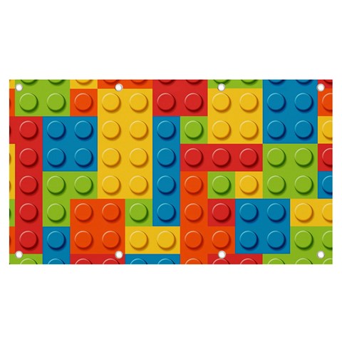 Lego Bricks, Colorful Dots Background Banner and Sign 7  x 4  from ArtsNow.com Front