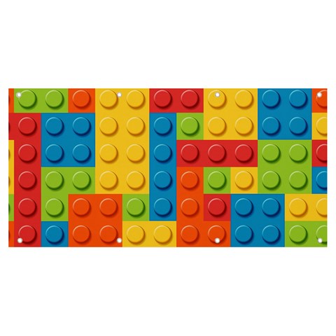 Lego Bricks, Colorful Dots Background Banner and Sign 8  x 4  from ArtsNow.com Front