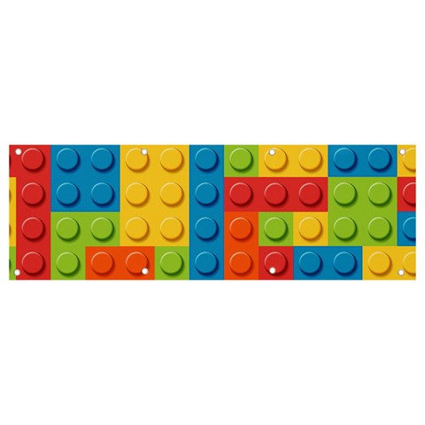 Lego Bricks, Colorful Dots Background Banner and Sign 9  x 3  from ArtsNow.com Front