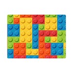 Lego Bricks, Colorful Dots Background Premium Plush Fleece Blanket (Mini)