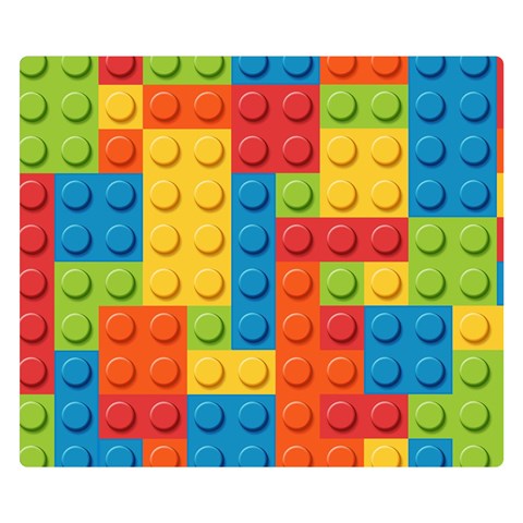 Lego Bricks, Colorful Dots Background Premium Plush Fleece Blanket (Small) from ArtsNow.com 50 x40  Blanket Front