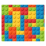 Lego Bricks, Colorful Dots Background Premium Plush Fleece Blanket (Small)