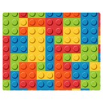 Lego Bricks, Colorful Dots Background Premium Plush Fleece Blanket (Medium)