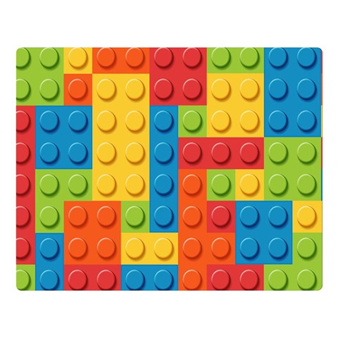 Lego Bricks, Colorful Dots Background Premium Plush Fleece Blanket (Large) from ArtsNow.com 80 x60  Blanket Front