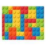 Lego Bricks, Colorful Dots Background Premium Plush Fleece Blanket (Large)