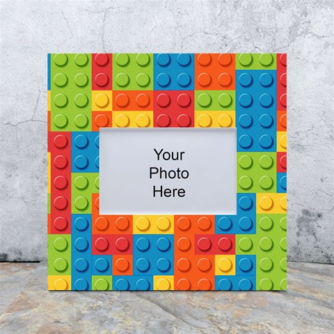 Lego Bricks, Colorful Dots Background White Box Photo Frame 4  x 6  from ArtsNow.com Front