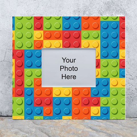 Lego Bricks, Colorful Dots Background White Wall Photo Frame 5  x 7  from ArtsNow.com Front