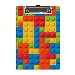 Lego Bricks, Colorful Dots Background A5 Acrylic Clipboard from ArtsNow.com Front