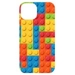 Lego Bricks, Colorful Dots Background iPhone 14 Black UV Print Case