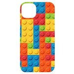 Lego Bricks, Colorful Dots Background iPhone 14 Plus Black UV Print Case