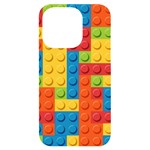 Lego Bricks, Colorful Dots Background iPhone 14 Pro Black UV Print Case