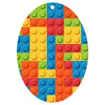 Lego Bricks, Colorful Dots Background UV Print Acrylic Ornament Oval