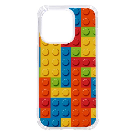 Lego Bricks, Colorful Dots Background iPhone 14 Pro TPU UV Print Case from ArtsNow.com Front