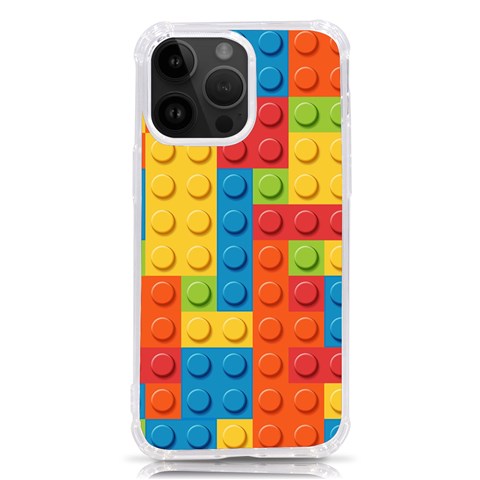 Lego Bricks, Colorful Dots Background iPhone 14 Pro Max TPU UV Print Case from ArtsNow.com Front