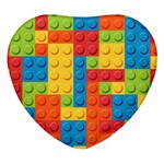 Lego Bricks, Colorful Dots Background Heart Glass Fridge Magnet (4 pack)