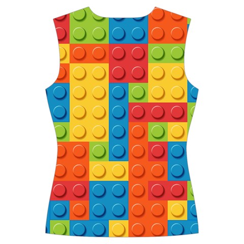 Lego Bricks, Colorful Dots Background Women s Cut Out Long Sleeve T Back