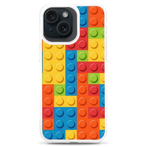 Lego Bricks, Colorful Dots Background iPhone 15 Plus TPU UV Print Case from ArtsNow.com Front