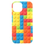 Lego Bricks, Colorful Dots Background iPhone 15 Black UV Print PC Hardshell Case