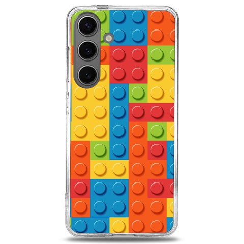 Lego Bricks, Colorful Dots Background Samsung Galaxy S24 6.2 Inch TPU UV Case from ArtsNow.com Front