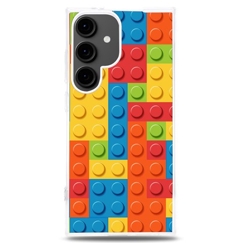 Lego Bricks, Colorful Dots Background Samsung Galaxy S24 Plus 6.7 Inch TPU UV Case from ArtsNow.com Front