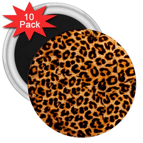 Leopard Skin Texture Macro, Brown 3  Magnets (10 pack)  from ArtsNow.com Front