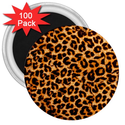 Leopard Skin Texture Macro, Brown 3  Magnets (100 pack) from ArtsNow.com Front