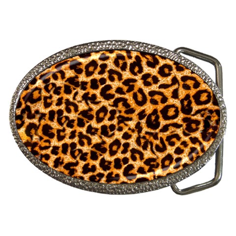 Leopard Skin Texture Macro, Brown Belt Buckles from ArtsNow.com Front