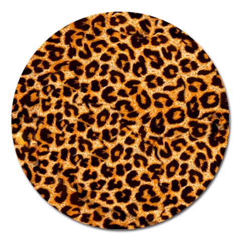 Leopard Skin Texture Macro, Brown Magnet 5  (Round) from ArtsNow.com Front