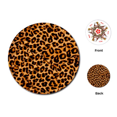 Leopard Skin Texture Macro, Brown Playing Cards Single Design (Round) from ArtsNow.com Front