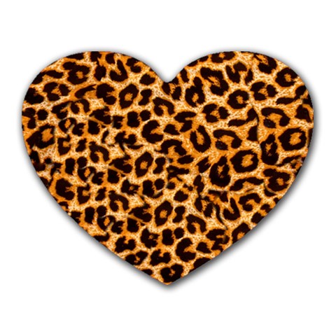 Leopard Skin Texture Macro, Brown Heart Mousepad from ArtsNow.com Front