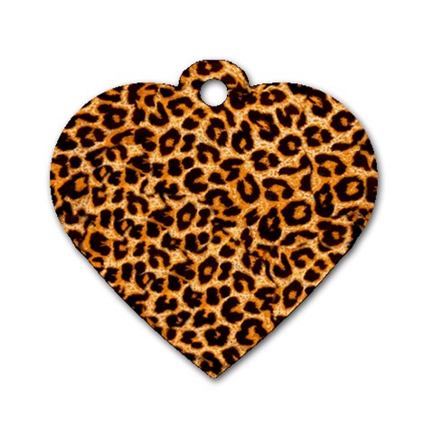 Leopard Skin Texture Macro, Brown Dog Tag Heart (Two Sides) from ArtsNow.com Front