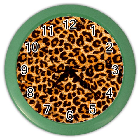 Leopard Skin Texture Macro, Brown Color Wall Clock from ArtsNow.com Front