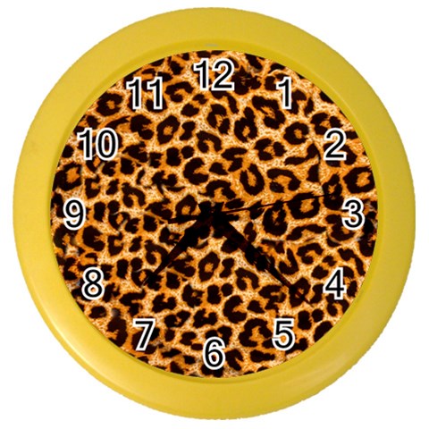 Leopard Skin Texture Macro, Brown Color Wall Clock from ArtsNow.com Front