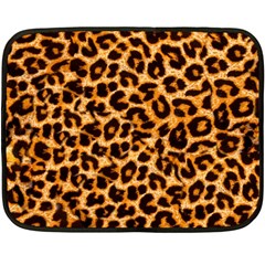 Leopard Skin Texture Macro, Brown Two Sides Fleece Blanket (Mini) from ArtsNow.com 35 x27  Blanket Back