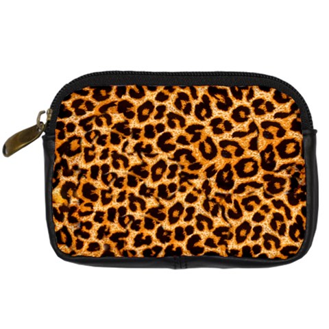 Leopard Skin Texture Macro, Brown Digital Camera Leather Case from ArtsNow.com Front