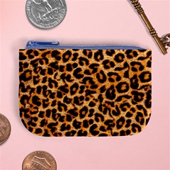 Leopard Skin Texture Macro, Brown Mini Coin Purse from ArtsNow.com Front