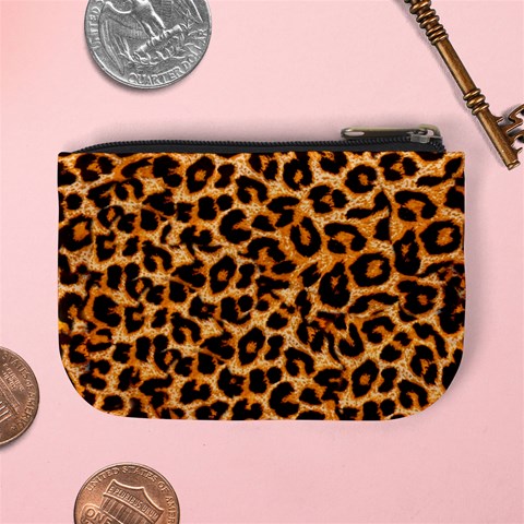 Leopard Skin Texture Macro, Brown Mini Coin Purse from ArtsNow.com Back